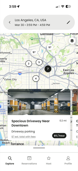 Kotse app, explore parking near you